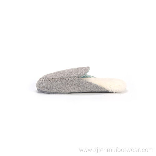 Soft Grey wool felt slippers